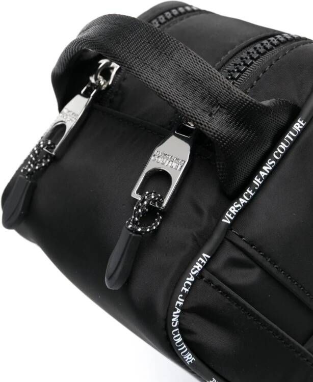 Versace Jeans Couture Toilettas met verfraaid logo Zwart