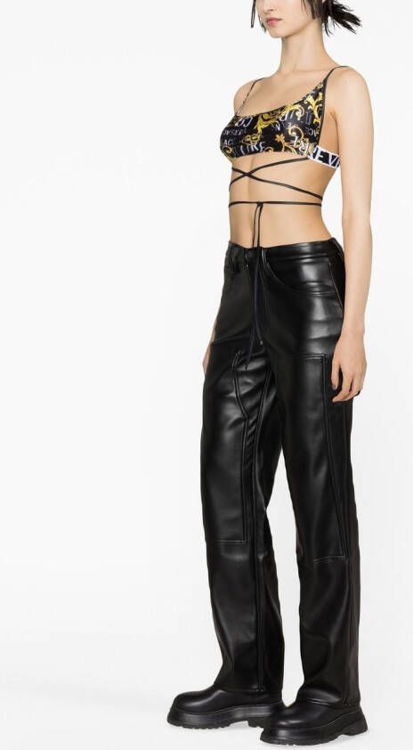 Versace Jeans Couture Top met barokprint Zwart