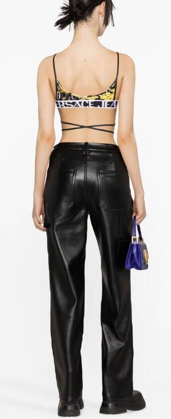 Versace Jeans Couture Top met barokprint Zwart