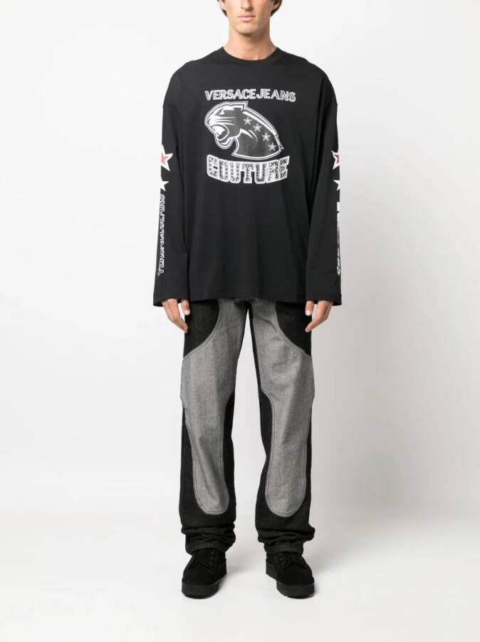 Versace Jeans Couture Top met logoprint Zwart