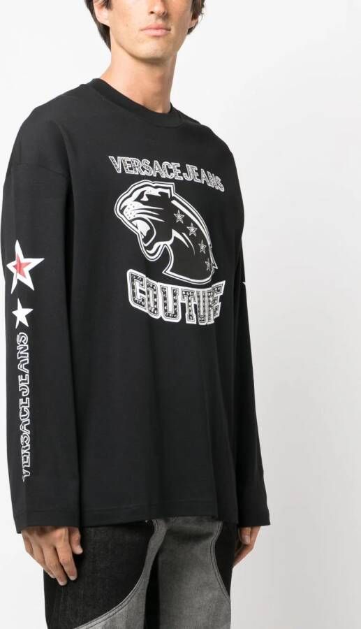 Versace Jeans Couture Top met logoprint Zwart