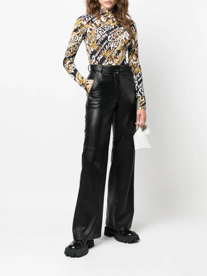 Versace Jeans Couture Top met logoprint Zwart