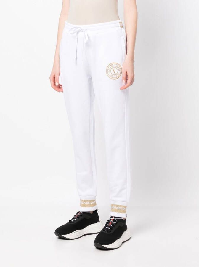 Versace Jeans Couture Trainingsbroek met geborduurd logo Wit