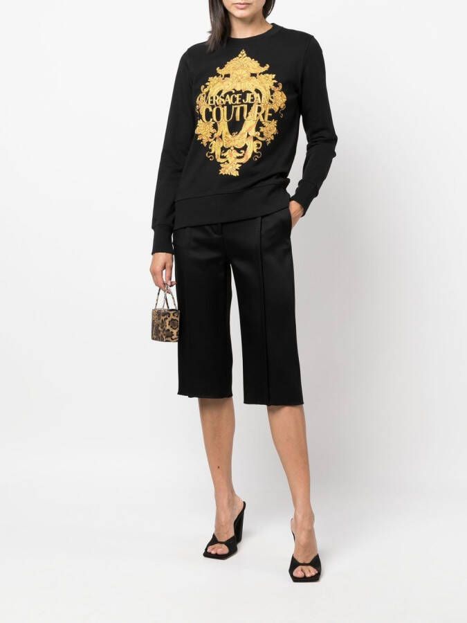 Versace Jeans Couture Trui met barokprint Zwart