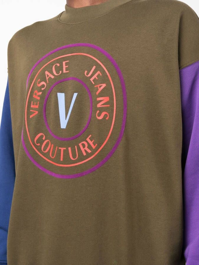 Versace Jeans Couture Trui met colourblocking Groen