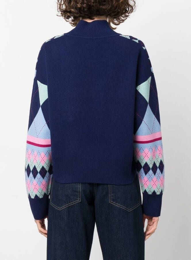 Versace Jeans Couture Trui met geborduurd logo Blauw