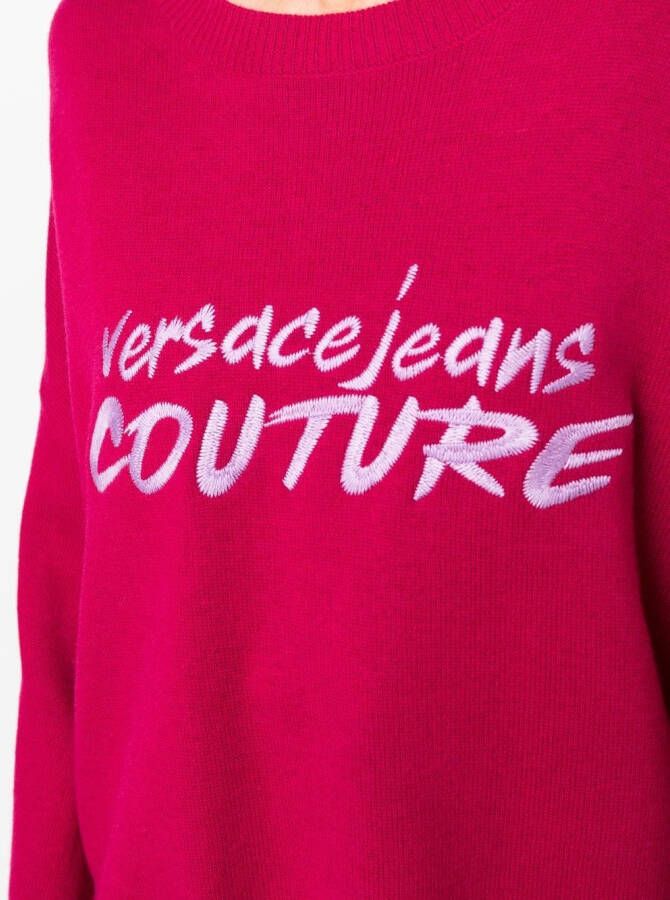 Versace Jeans Couture Trui met geborduurd logo Roze