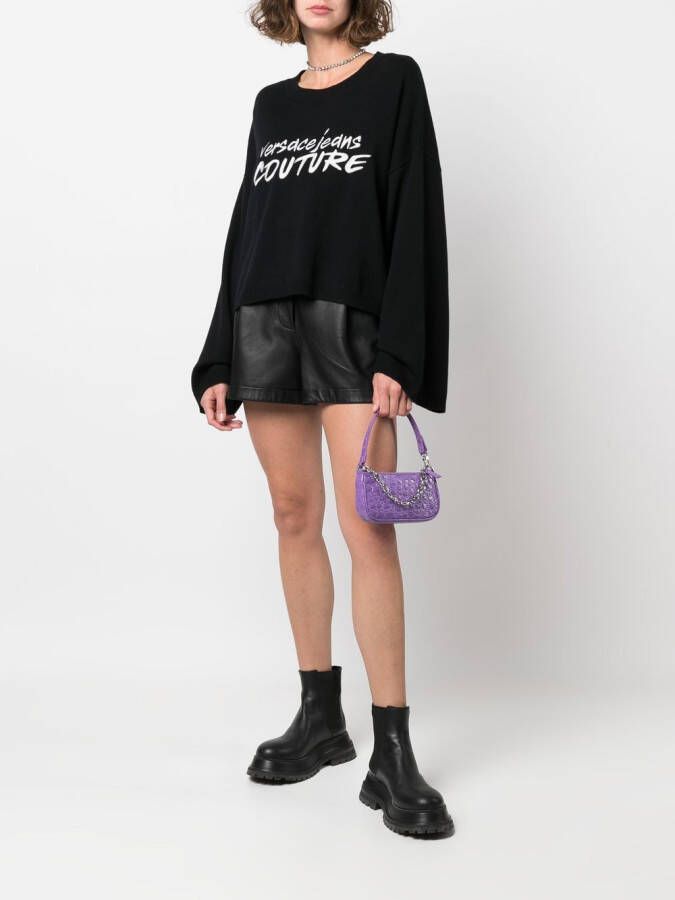 Versace Jeans Couture Trui met geborduurd logo Zwart