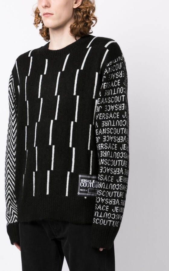 Versace Jeans Couture Trui met logopatch Zwart