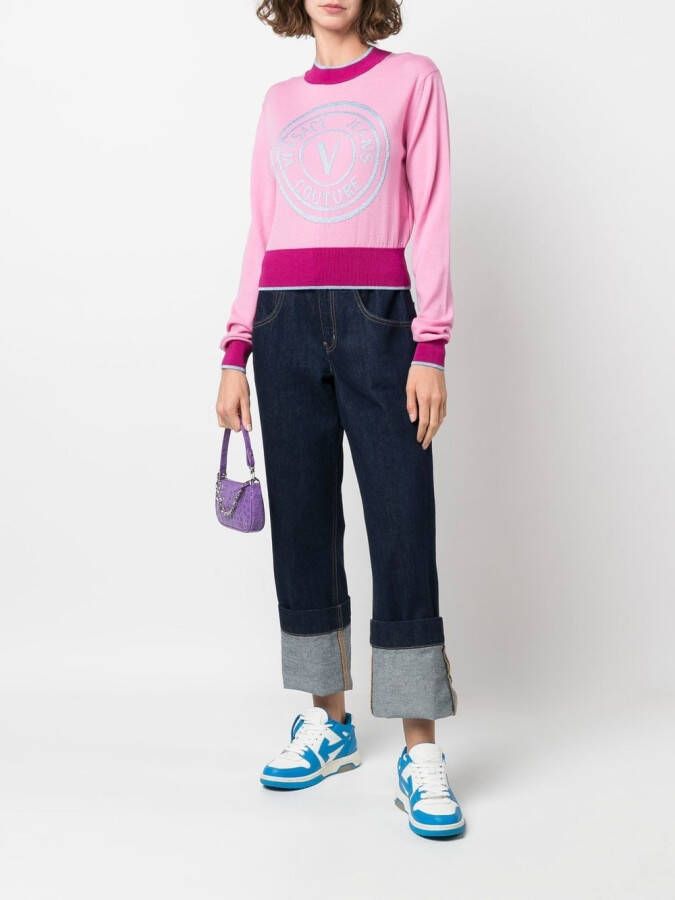 Versace Jeans Couture Trui met logoprint Roze