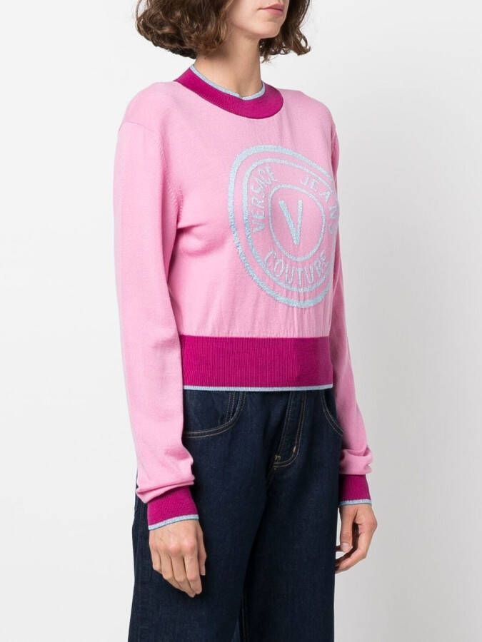 Versace Jeans Couture Trui met logoprint Roze