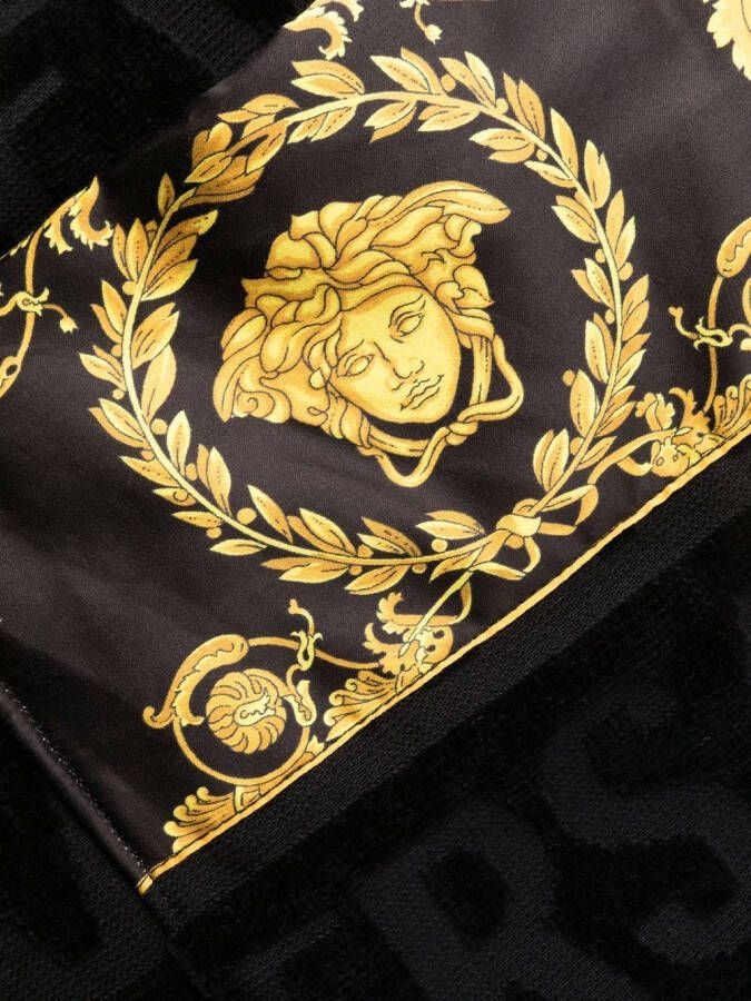 Versace Korte badjas met tekst Zwart