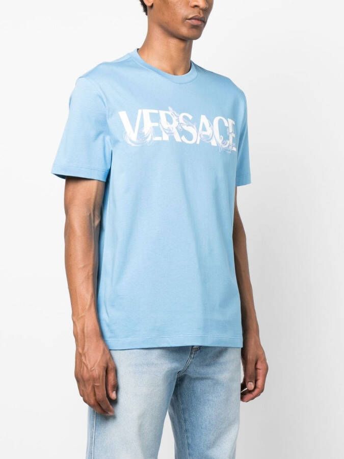 Versace Katoenen T-shirt Blauw