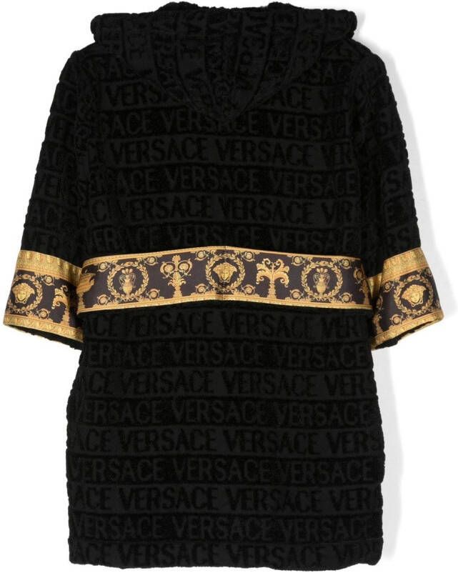 Versace Badjas met logoprint Zwart