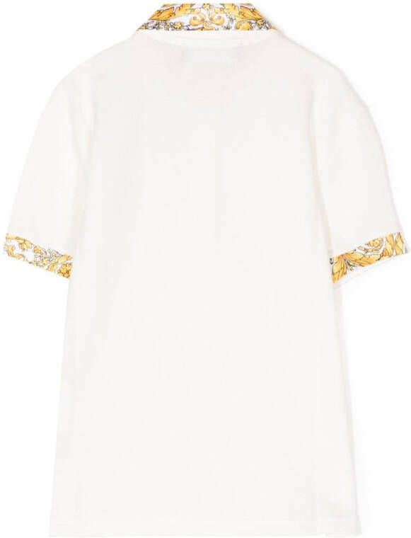Versace Kids Poloshirt met barokprint Wit