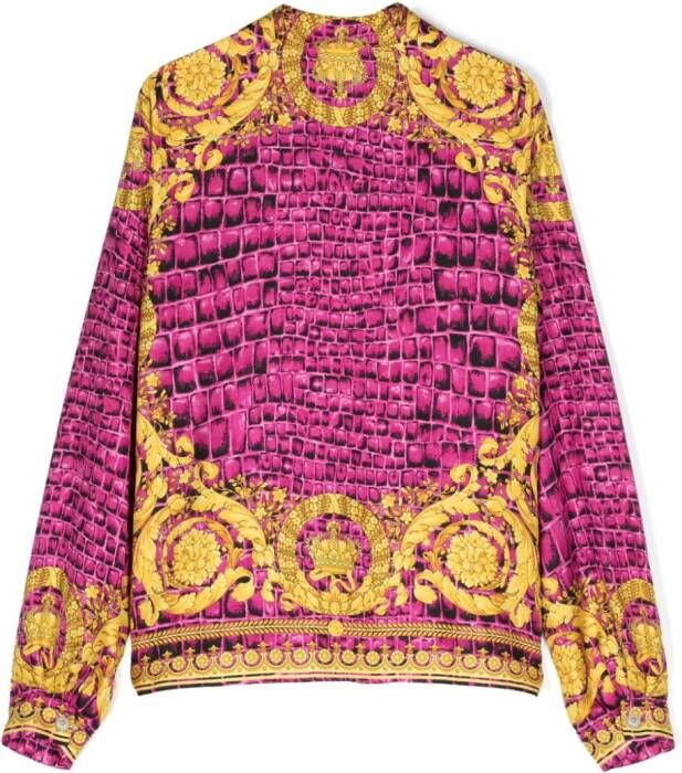 Versace Kids Shirt met barokprint Roze