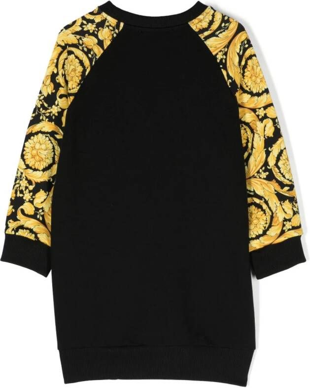 Versace Kids Sweaterjurk met barokprint Zwart