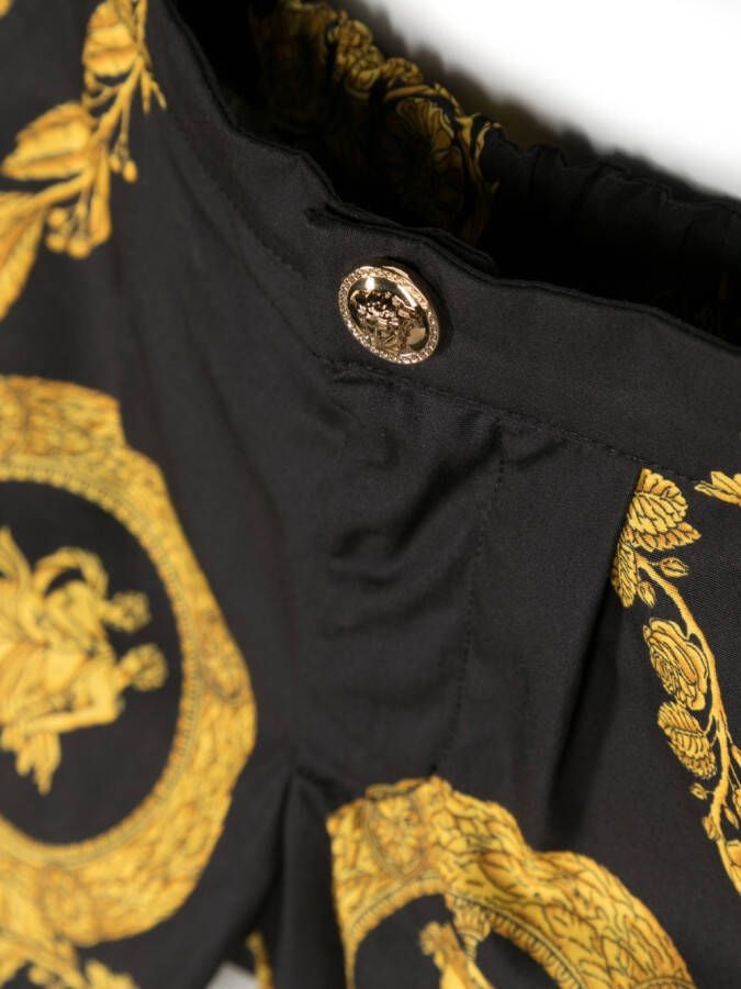 Versace Kids Shorts met barok-print Zwart