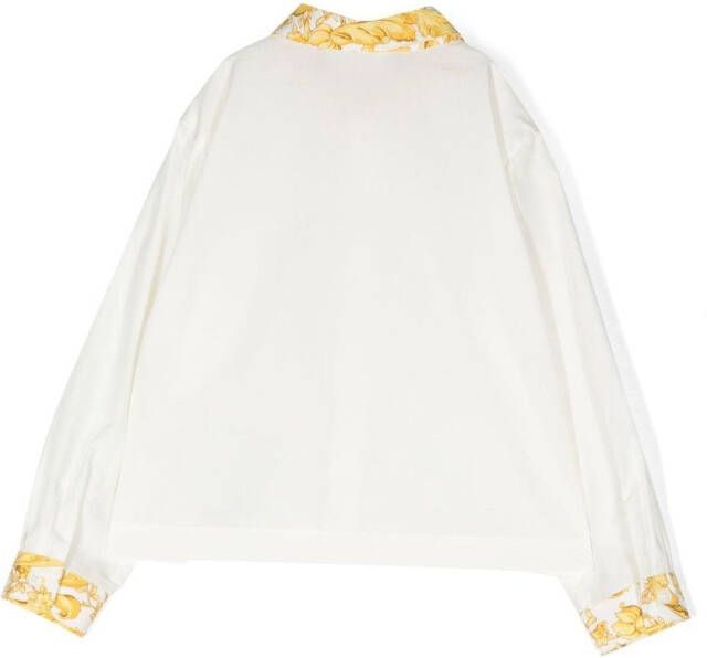 Versace Kids Shirt met Barocco afwerking Wit
