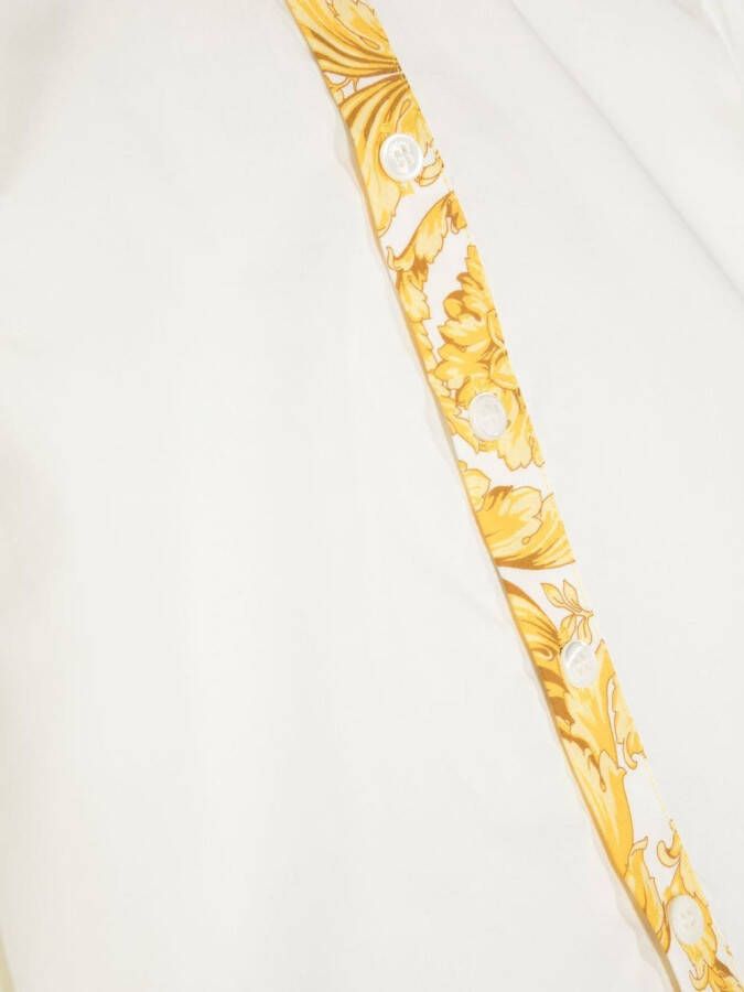 Versace Kids Shirt met Barocco afwerking Wit