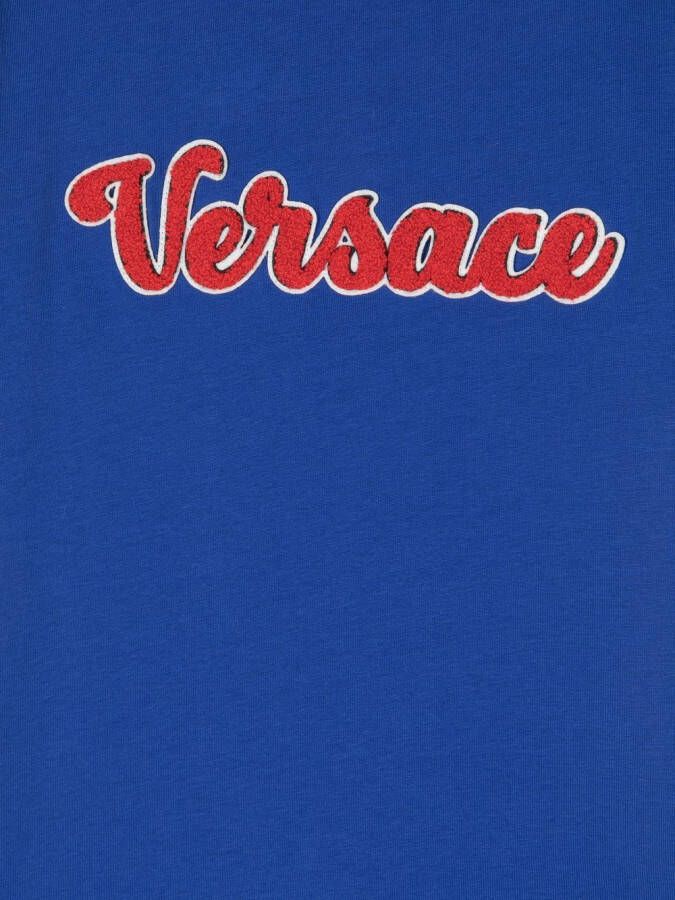Versace Kids T-shirt met logo Blauw