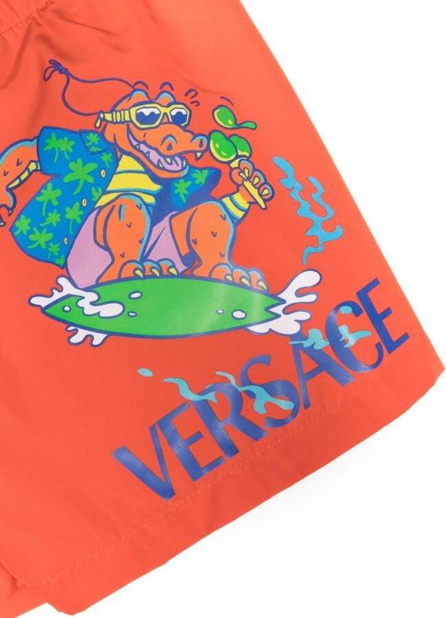 Versace Kids Zwembroek met print Oranje