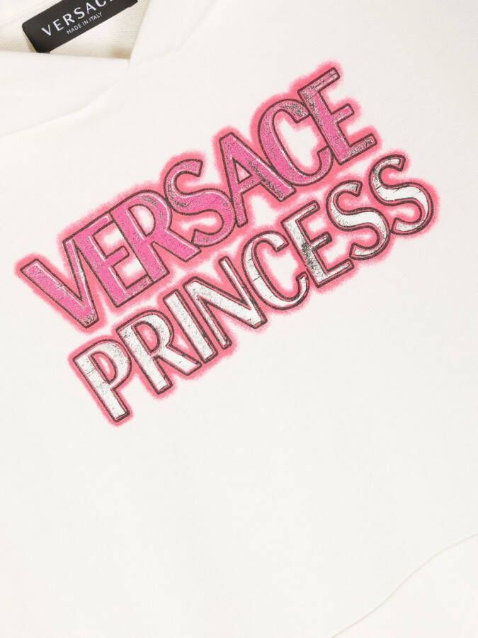 Versace Kids Hoodie met logoprint Wit