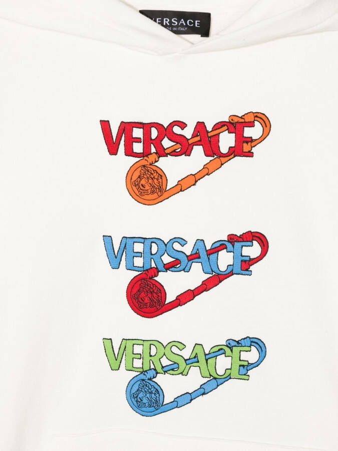 Versace Kids Hoodie met logoprint Wit