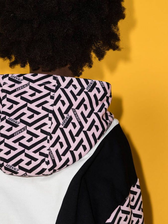 Versace Kids Hoodie met Medusa print Zwart