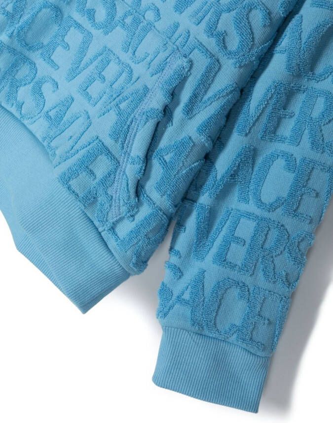 Versace Kids Badstof hoodie met print Blauw