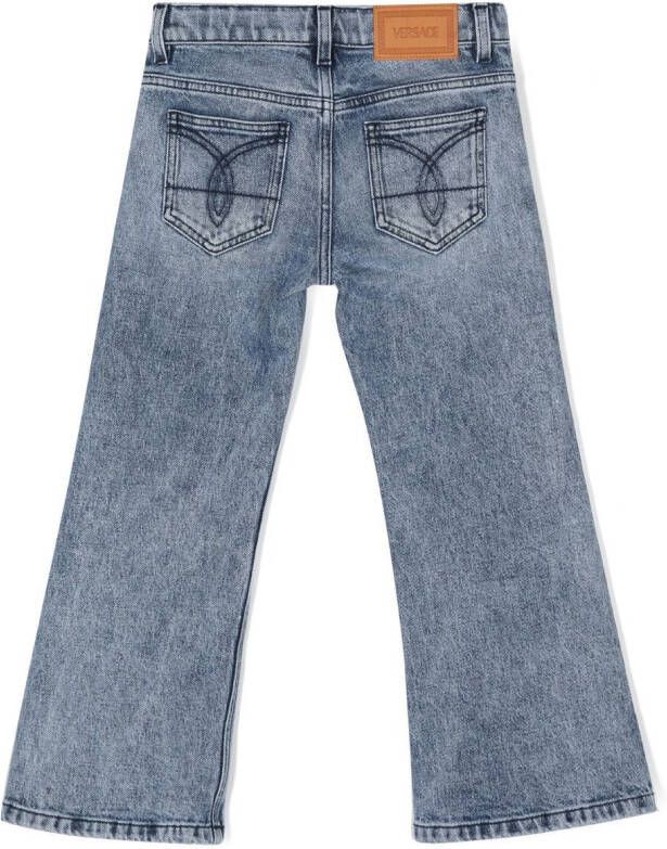 Versace Kids Jeans met logopatch Blauw