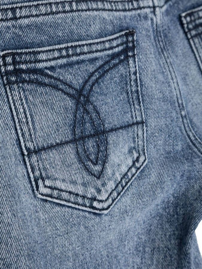 Versace Kids Jeans met logopatch Blauw