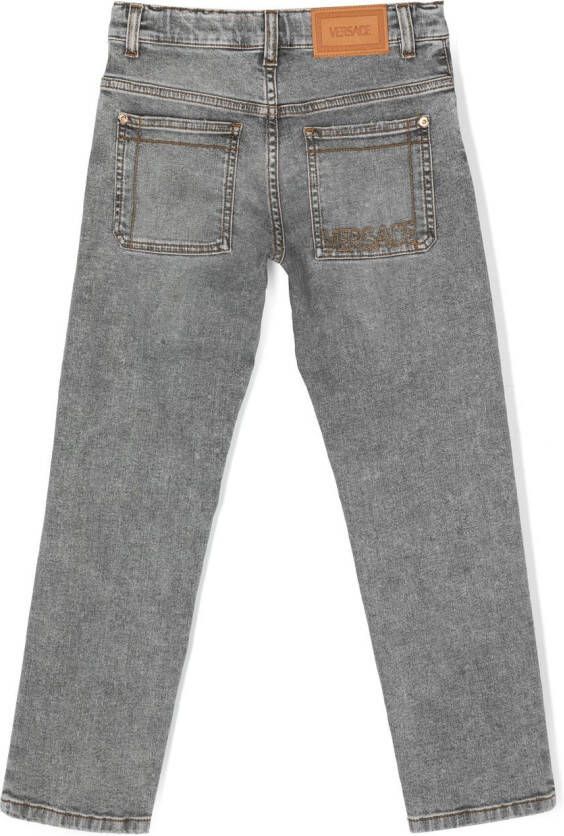 Versace Kids Jeans met logopatch Grijs