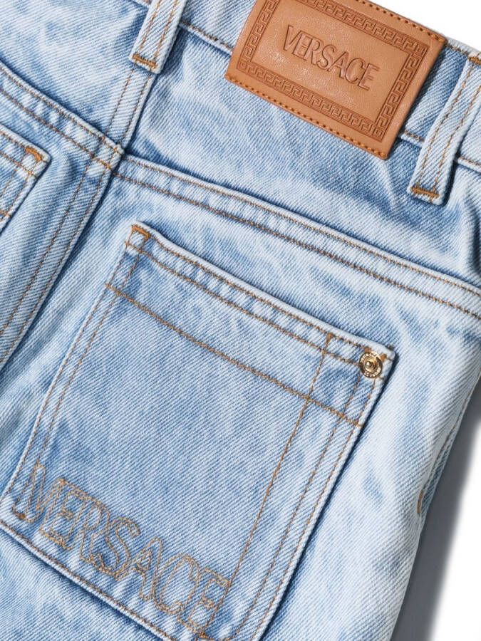 Versace Kids Jeans met logoprint Blauw
