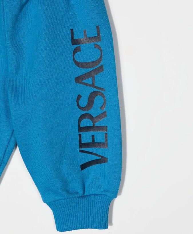 Versace Kids Joggingbroek met logoprint Blauw