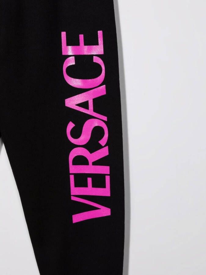 Versace Kids Joggingbroek met logoprint Zwart