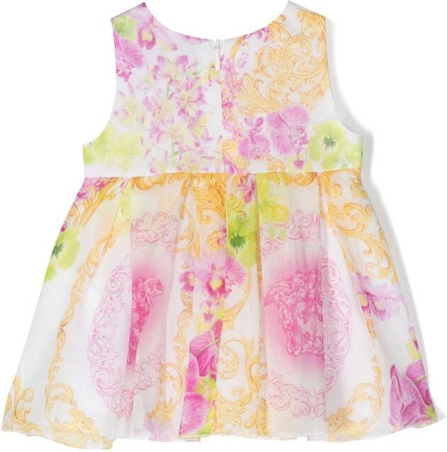 Versace Kids Jurk met barokprint Wit