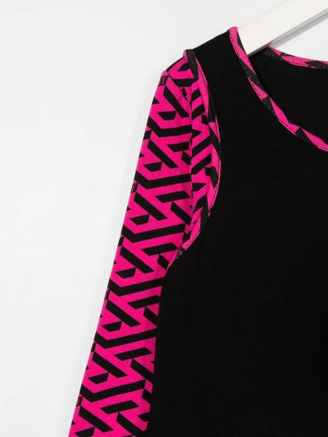 Versace Kids Jurk met logoprint Zwart