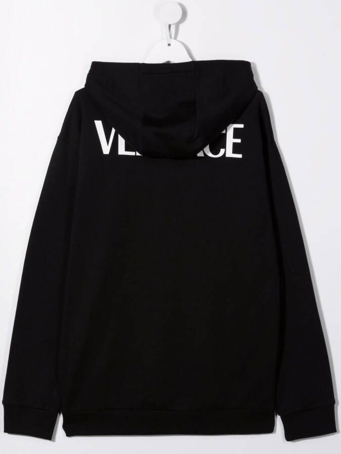 Versace Kids Katoenen hoodie Zwart