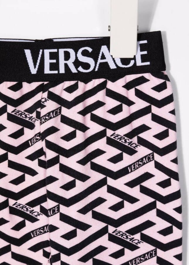 Versace Kids Legging met logoprint Roze