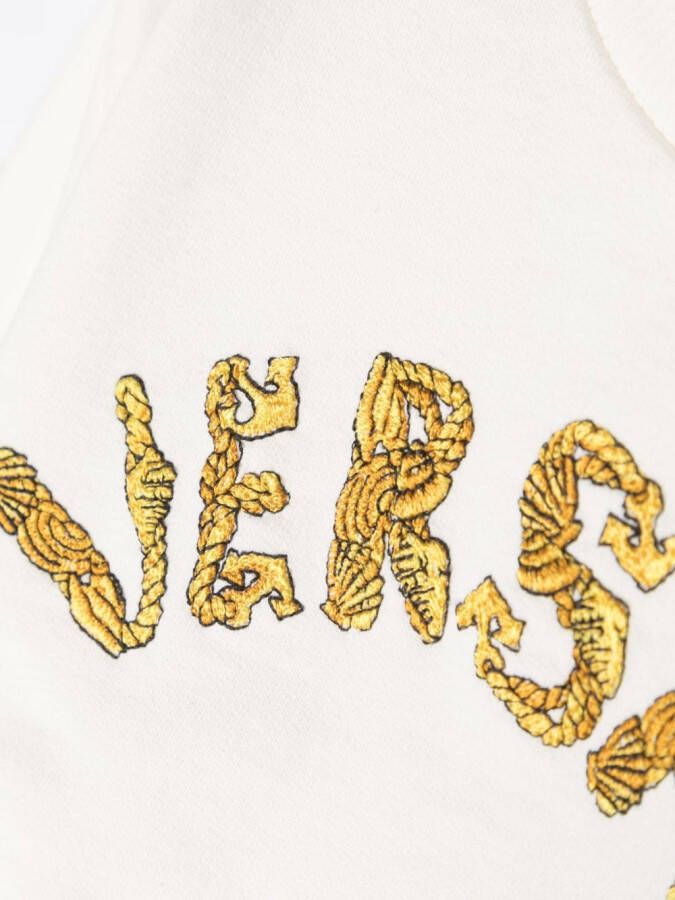 Versace Kids Sweater met geborduurd logo Wit