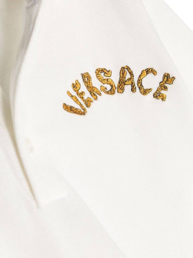 Versace Kids Poloshirt met geborduurd logo Wit