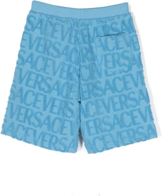Versace Kids Versace Allover badstof shorts Blauw