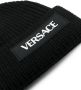 Versace Kids Geribbelde muts met logopatch Zwart - Thumbnail 2