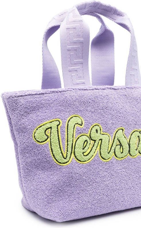 Versace Kids Shopper met logopatch Paars