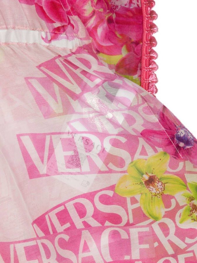 Versace Kids Tuniek met logoprint Roze