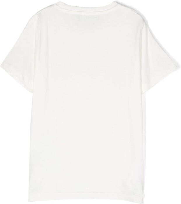 Versace Kids Katoenen T-shirt met logoprint Wit