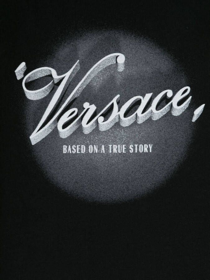 Versace Kids T-shirt met logoprint Zwart