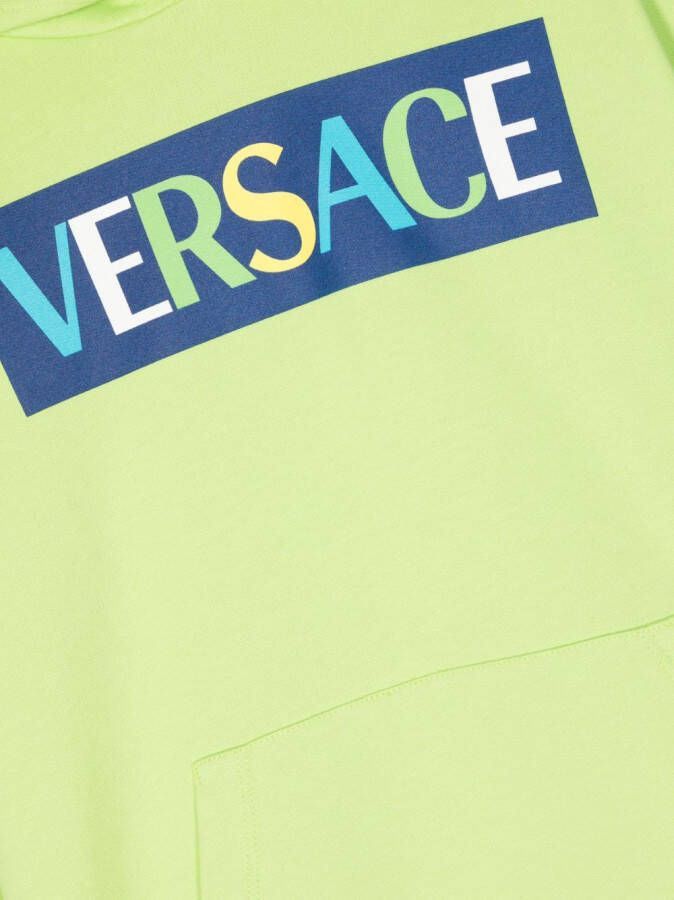 Versace Kids Hoodie met logoprint Groen