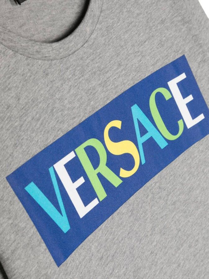 Versace Kids T-shirt met logoprint Grijs